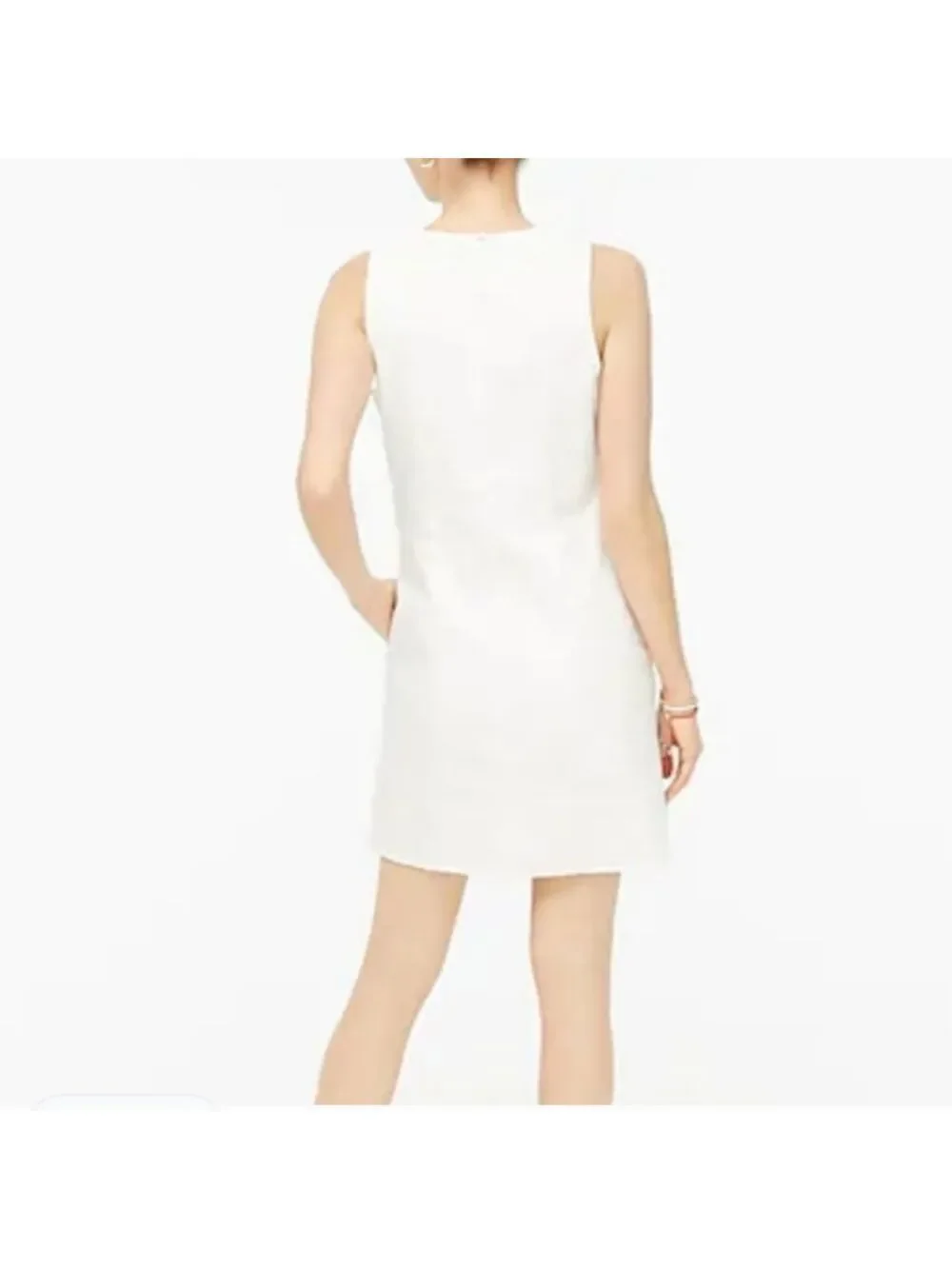 J Crew Denim Shift Dress White Wash AO049 Size 4